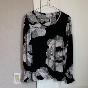 Chico's Monochrome Floral Blouse